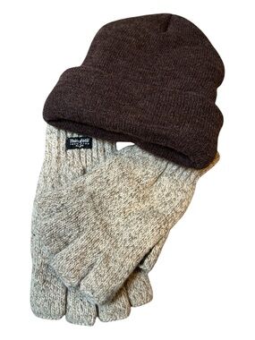 40 Gram Beanie & Gloves Thinsulate Fingerless Gloves Thermosoft Beanie